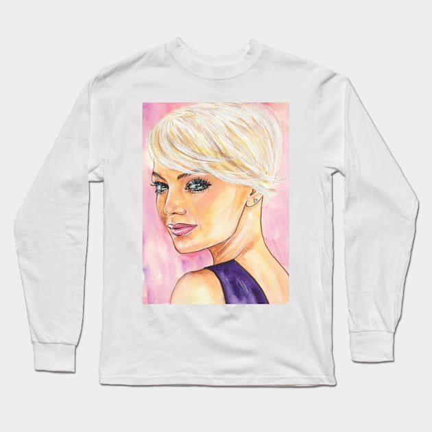 Emma Stone Long Sleeve T-Shirt by Svetlana Pelin